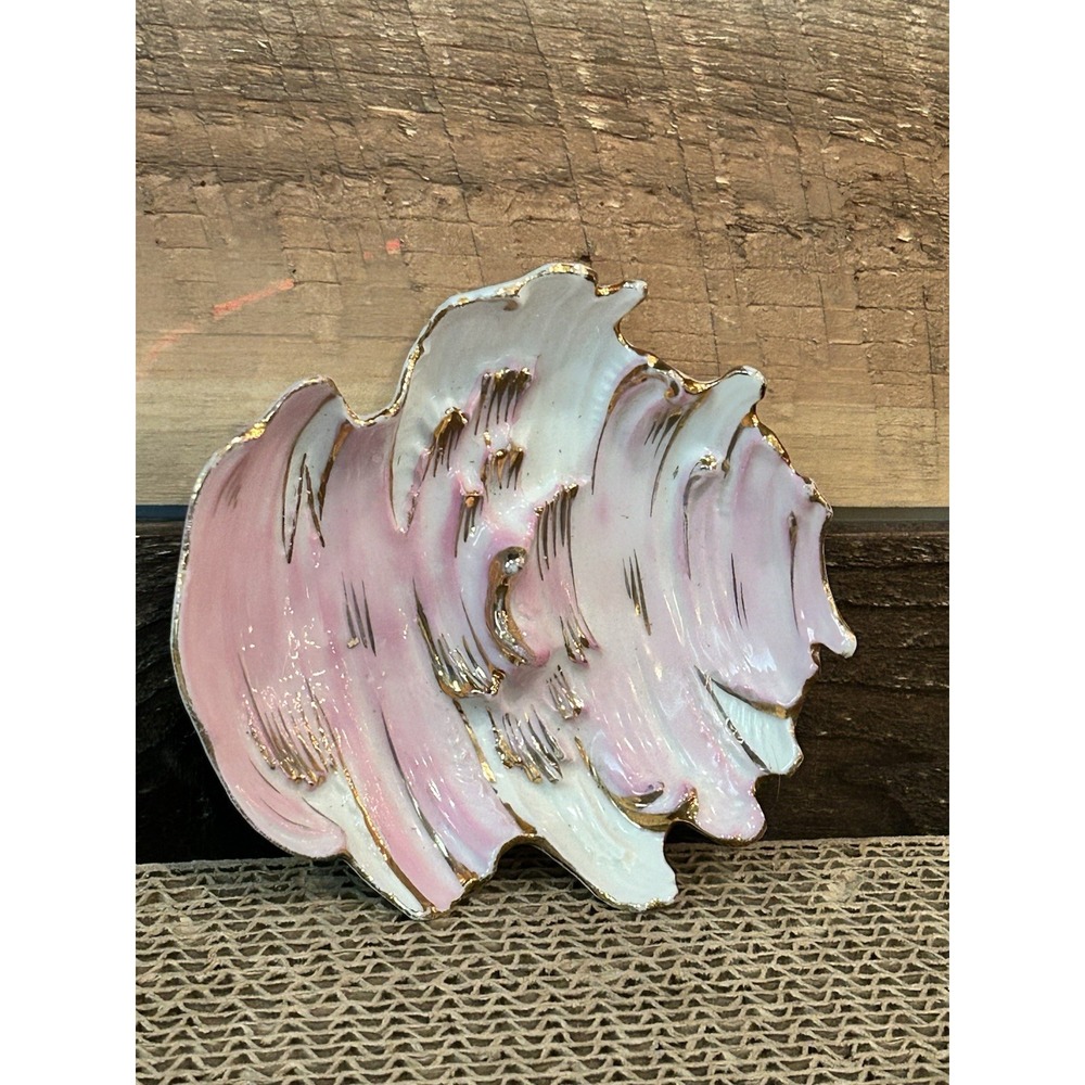 Fish Soap Dish Pink Gold Victorian Vintage Unmarked Porcelain‎